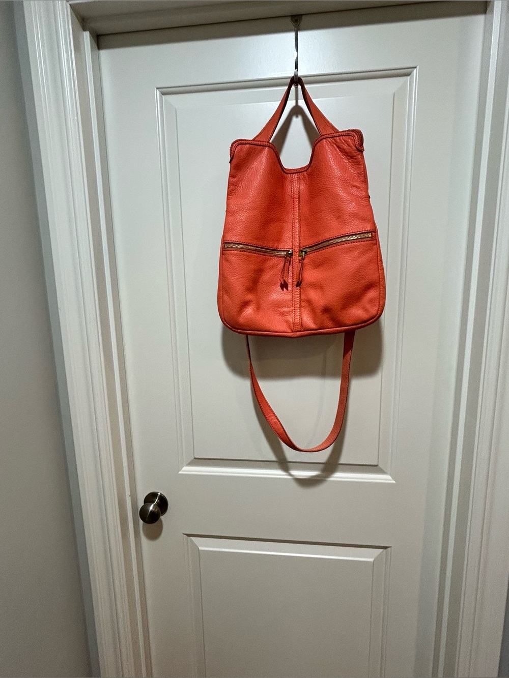 F O S S I L brand Orange Soft Leather Shoulder Crossbody purse